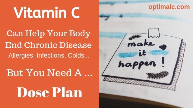 A vitamin C dosage plan can end allergies and infections. It can help the body heal from other chronic diseases including heart disease and cancer.